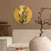 Bladeren - Boeket - Bloemen - Geel Wandcirkel plexiglas klein -sfeer1
