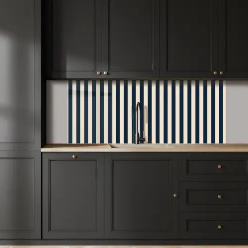 Verticale strepen - Blauw - Crème keuken achterwand 2 middel 871 -sfeer1