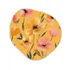 Bloemen - Geschilderd - Geel Wandcirkel Organisch Aluminium middel -3d