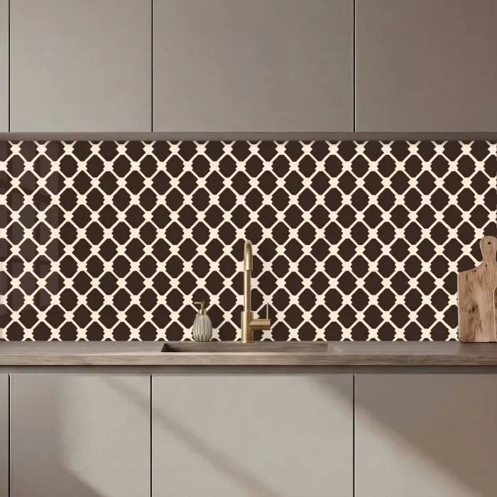Bruin - Ruitpatroon - Geometrisch keuken achterwand 2 middel 871 zz_3dshopping