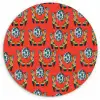 Rood - Disco - Patroon Wandcirkel plexiglas klein 852 -3d