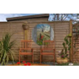 Bloemen - Molen - Lente - Doorkijk Wandcirkel tuinposter met ringen klein -buiten3