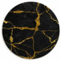 Marmer - Goud - Zwart - Marmerlook - Glitter Wandcirkel kunststof plaat 5mm dik klein -3d