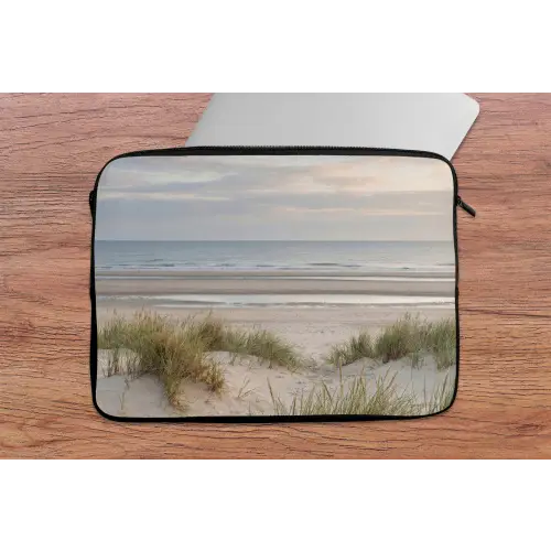 Zandstrand - Bewolkt - Duinen laptophoes neopreen klein -tafel