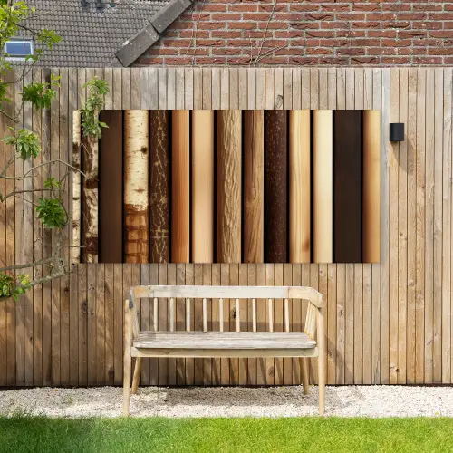 Hout - Planken - Natuurlijk Tuinposter op houten frame 2 cm dik xxl -sfeer4