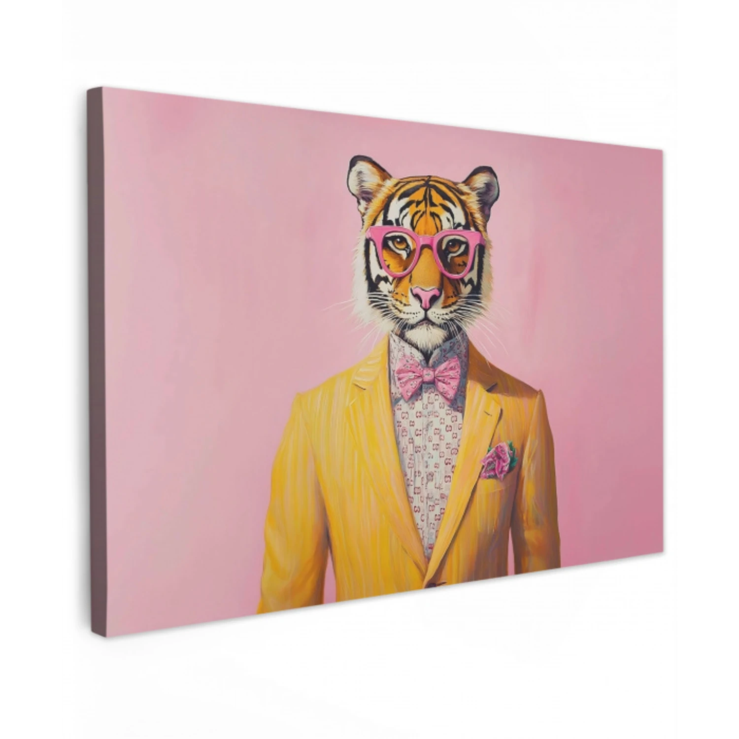 Tijger - Bril - Geel - Jasje canvas 2cm klein -z3d