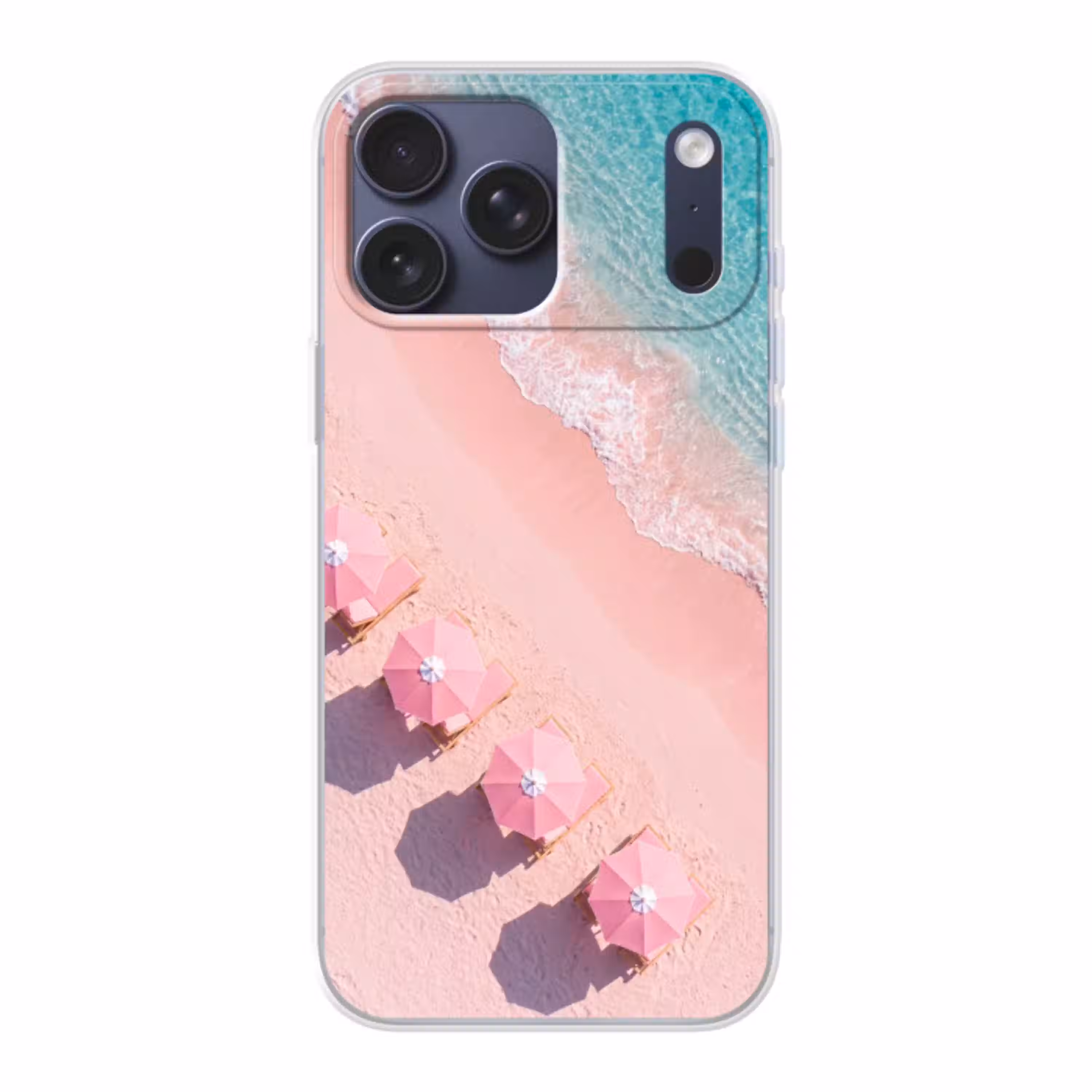 Strand - Roze zand - Zee - Zomer - Natuur Telefoonhoesje iPhone 17 Pro Max klein -3d