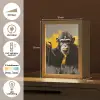 Aap - Chimpansee - Banaan - Geel - Dieren - Stropdas Light Box met kabel (Tafellamp) klein -USP_NL