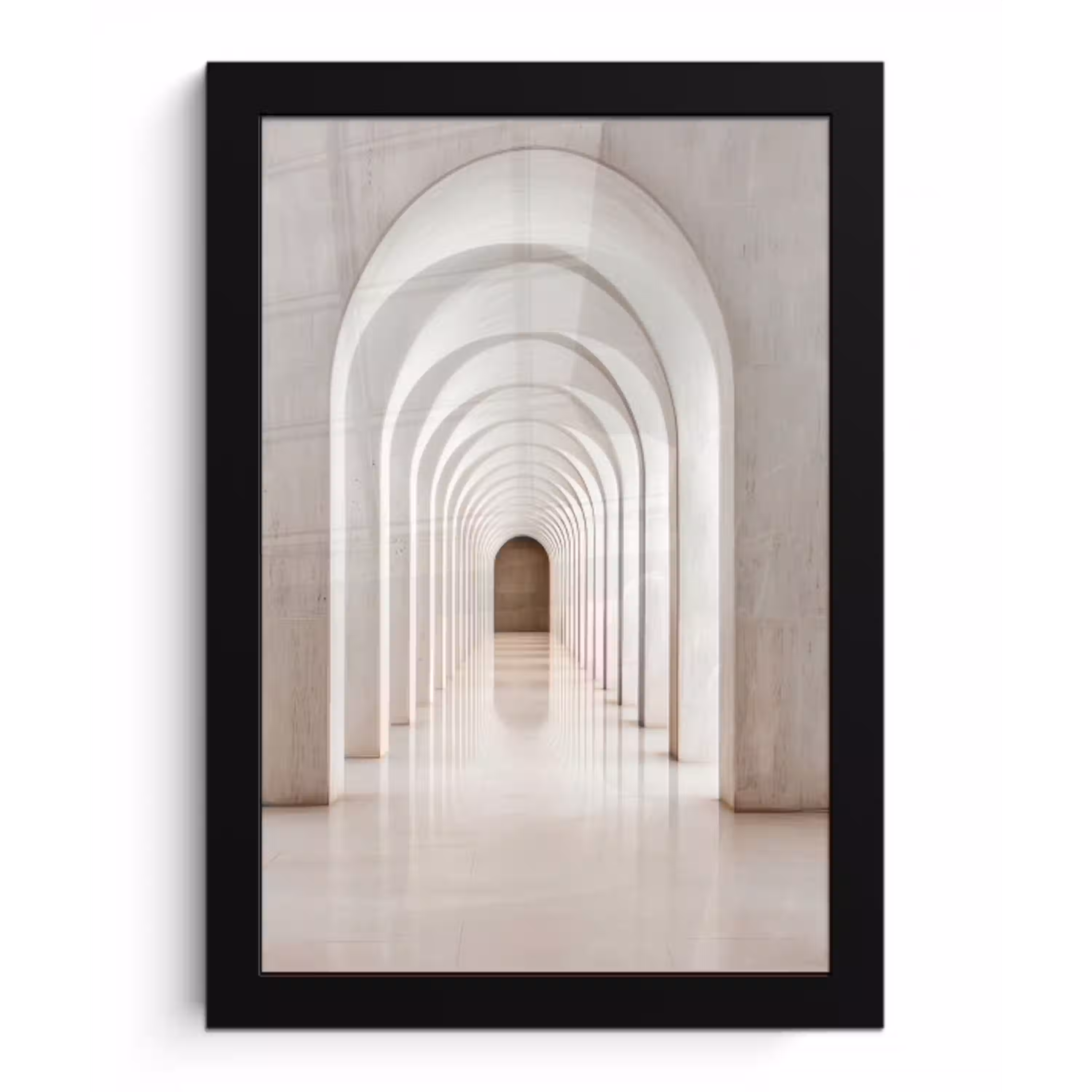 Hal - Bogen - Symmetrisch - Modern fotolijst zwart zonder passe partout klein -3d