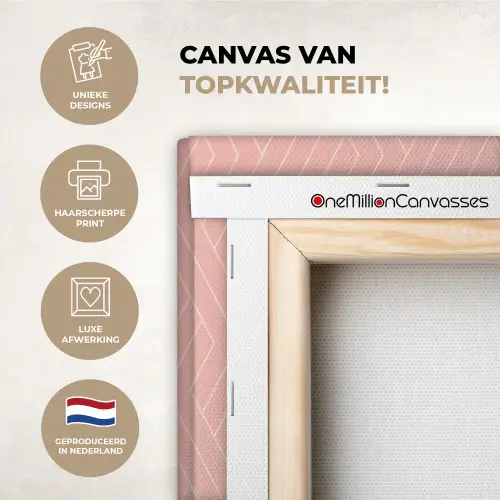 Zalmroze - Strepen - Patroon canvas 2cm xxl 828 -sfeer2