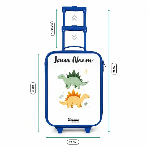 Dinos - Dieren - Groen - Oranje Kinderkoffer - Blauw klein -productfoto_formaten