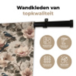 Klassiek - Vogels - Kleurrijk Wandkleed katoen klein 269 -sfeer2