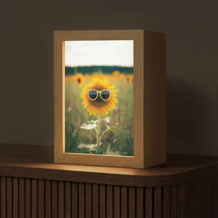 Zonnebloem - Veld - Zonnebril Light Box met kabel (Tafellamp) klein -z3d_website
