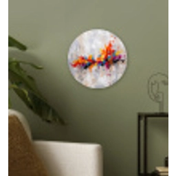 Abstract - Schilderij - Kleurrijk - Dynamisch Wandcirkel kunststof plaat 5mm dik klein -sfeer3