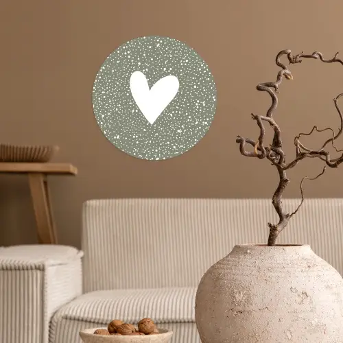 Hart - Design - Liefde Wandcirkel behangsticker klein -sfeer1