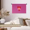 Girl power - Hart - Roze - Rood Wandkleed katoen klein -sfeer1