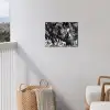 Springen - Paard - Zwart - Wit tuinposter los doek klein -sfeer8