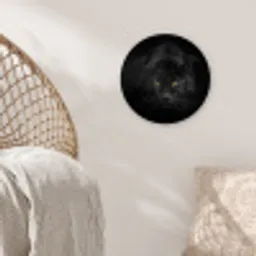 Panter - Dieren - Zwart - Ogen Wandcirkel kunststof plaat 5mm dik klein -sfeer5