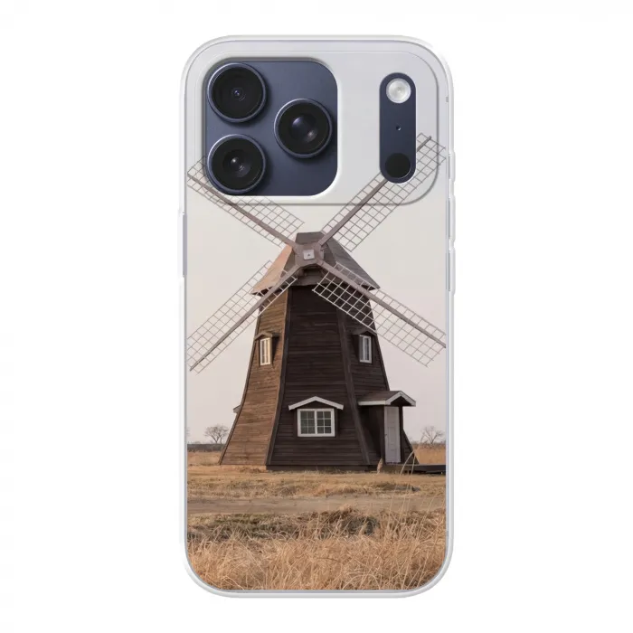 Windmolens - Landschap - Veld Telefoonhoesje iPhone 17 Pro klein -3d