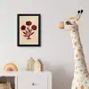 Bloemen - Bladeren - Rood - Minimalistisch fotolijst zwart zonder passe partout klein -usfeer4_kinderkamer
