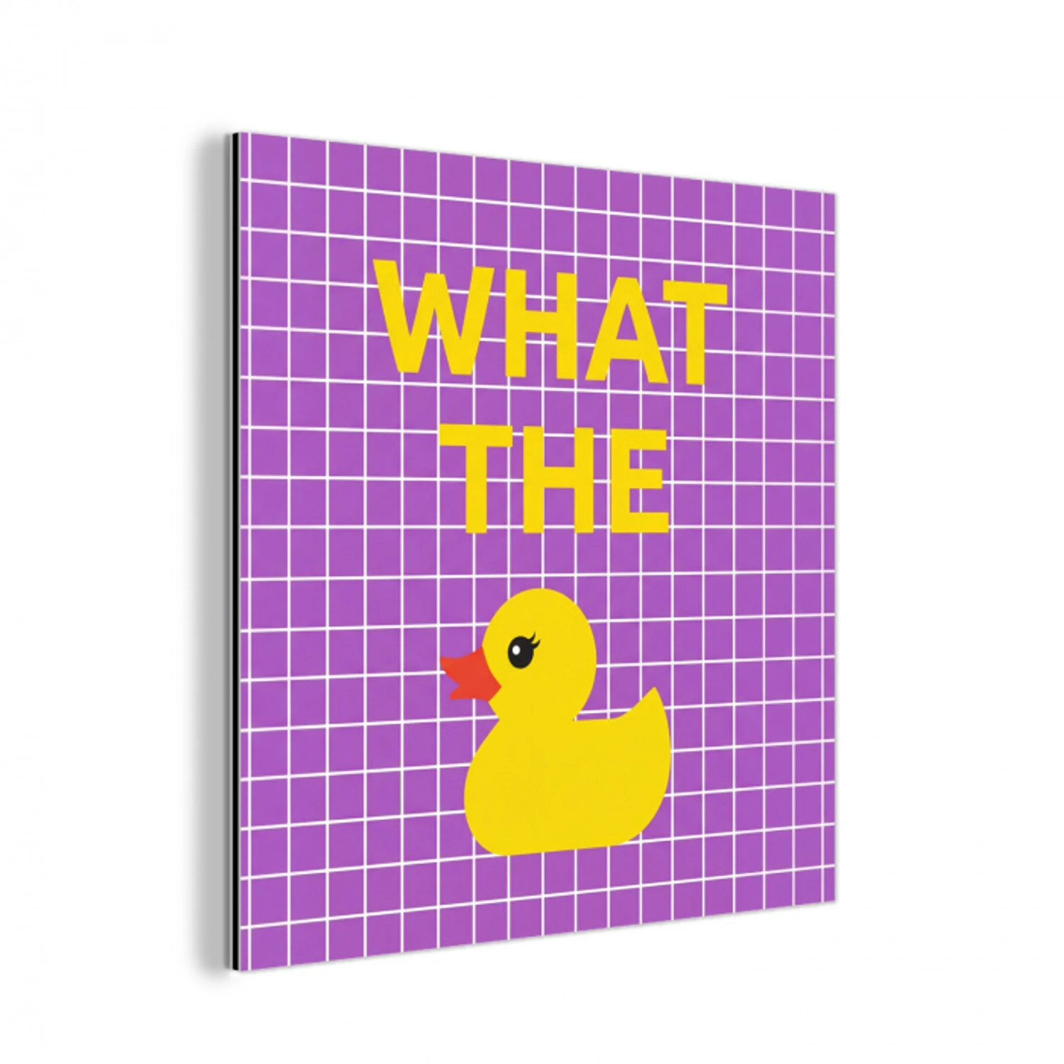 Tekst - Eend - Paars aluminium wit klein -3d