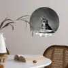 Bengaal - Kat - Tafelkleed - Zwart - Wit - Dier Wandcirkel behangsticker klein -sfeer3