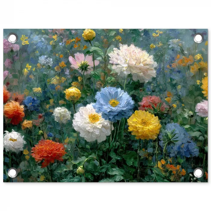 Close-up - Veld - Bloemen - Kleurrijk tuinposter los doek klein -3d