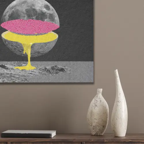 Maan - Geel - Roze - Zwart PET vilt klein -sfeer6_closeup
