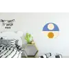 Cirkels - Symmetrisch - Wit - Blauw- Geel Wandcirkel aluminium klein -kinderkamer