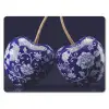 Porselein- Kersen - Delfts - Blauw muismat rubber klein -3d