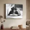Aap - Spaghetti - Zonnebril - Zwart wit - Cool - Dier Textielframe zwart klein -sfeer3