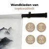 Bergen - Mistig - Water - Wit Wandkleed katoen klein -sfeer2