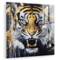 Tijger - Verfspatten - Goud plexiglas 5mm klein -zzzproduct_nieuw