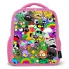 Kleurrijke Monstermix Kinderrugzak - Roze middel -3d