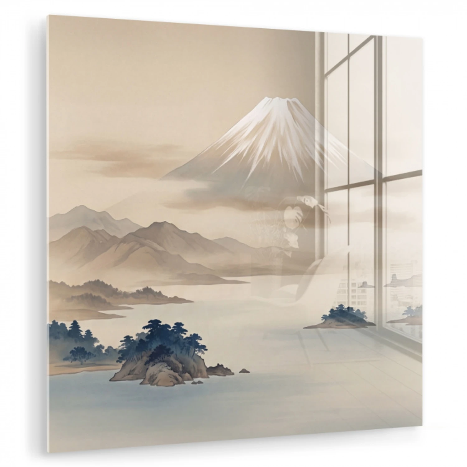 Japans - Landschap - Beige plexiglas 5mm klein -zzzproduct_nieuw