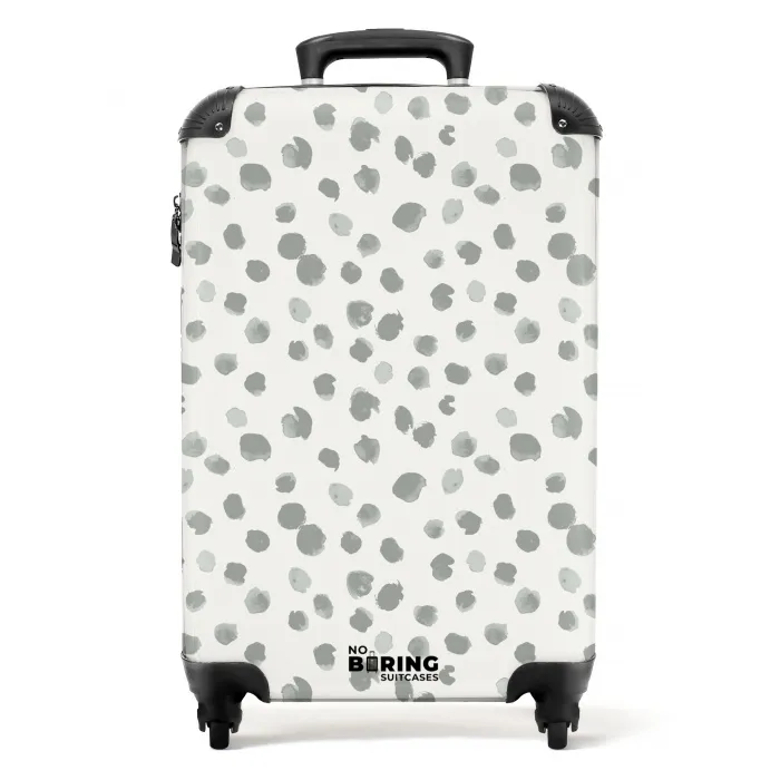 Grijze verfspatten op een gebroken wit NBS - Handbagage koffer - Kinderen Unisex middel -productfoto_recht