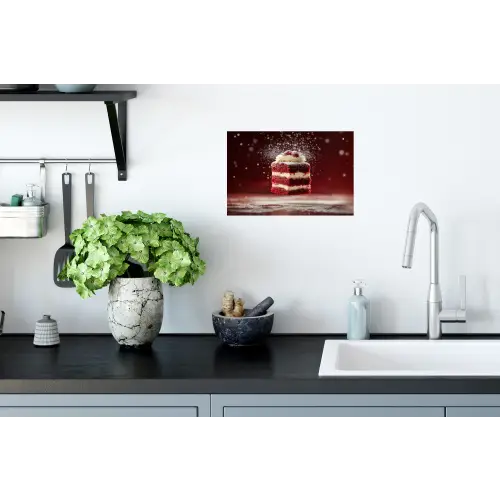 Rode - Velvet - Taart - Eten Muursticker klein -keuken
