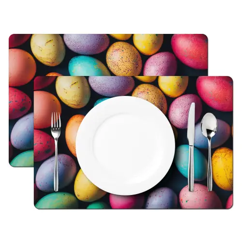 Kleurrijk - Paaseitjes - Spetters Placemat vinyl groot -zzsfeer2_Kitchenyeah-website