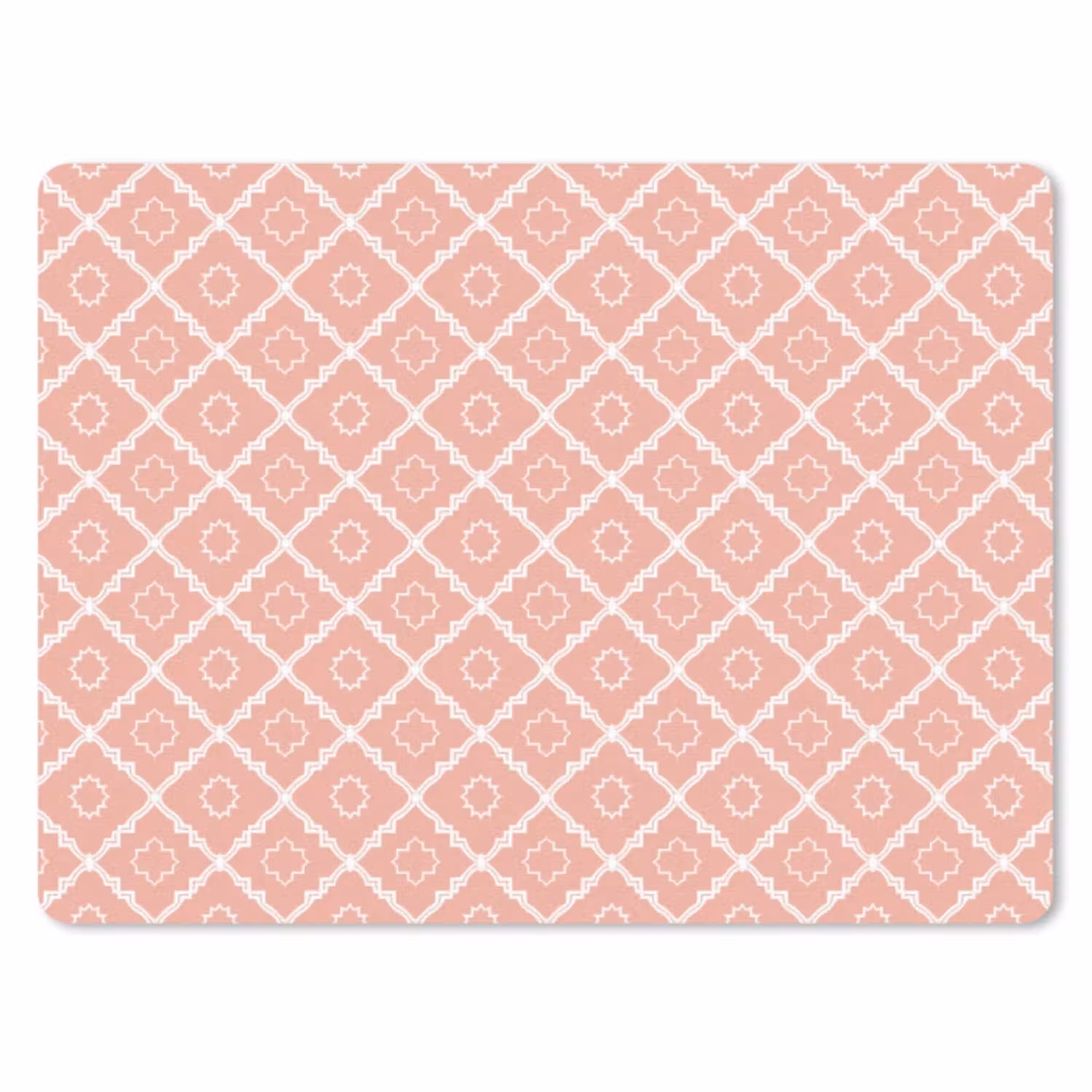Zalmroze - Geometrisch - Elegant - Patroon muismat rubber klein 262 -3d