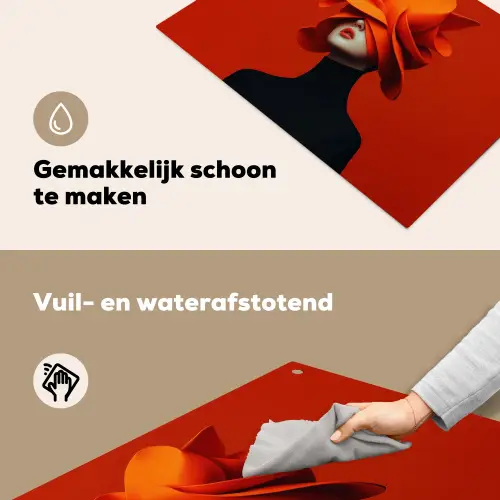 Oranje - Hoed - Vrouw Inductie beschemer met haakjes klein -ky-schoon-nl