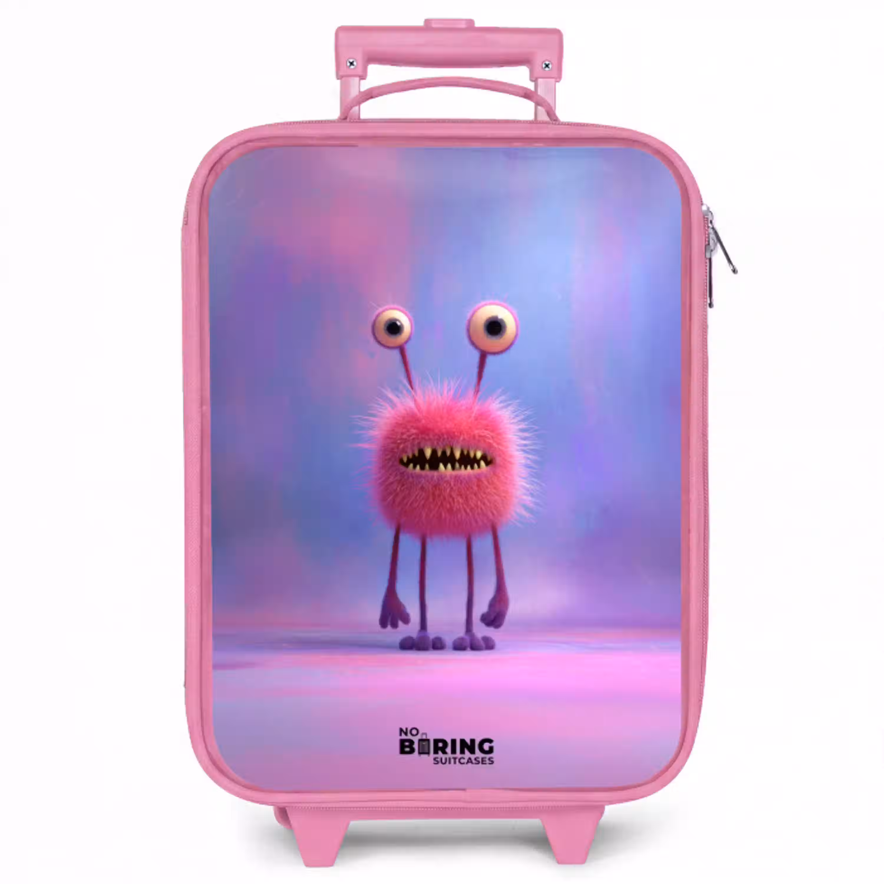 Roze harig monster met grote ogen Kinderkoffer - Roze klein -zzz_website3d