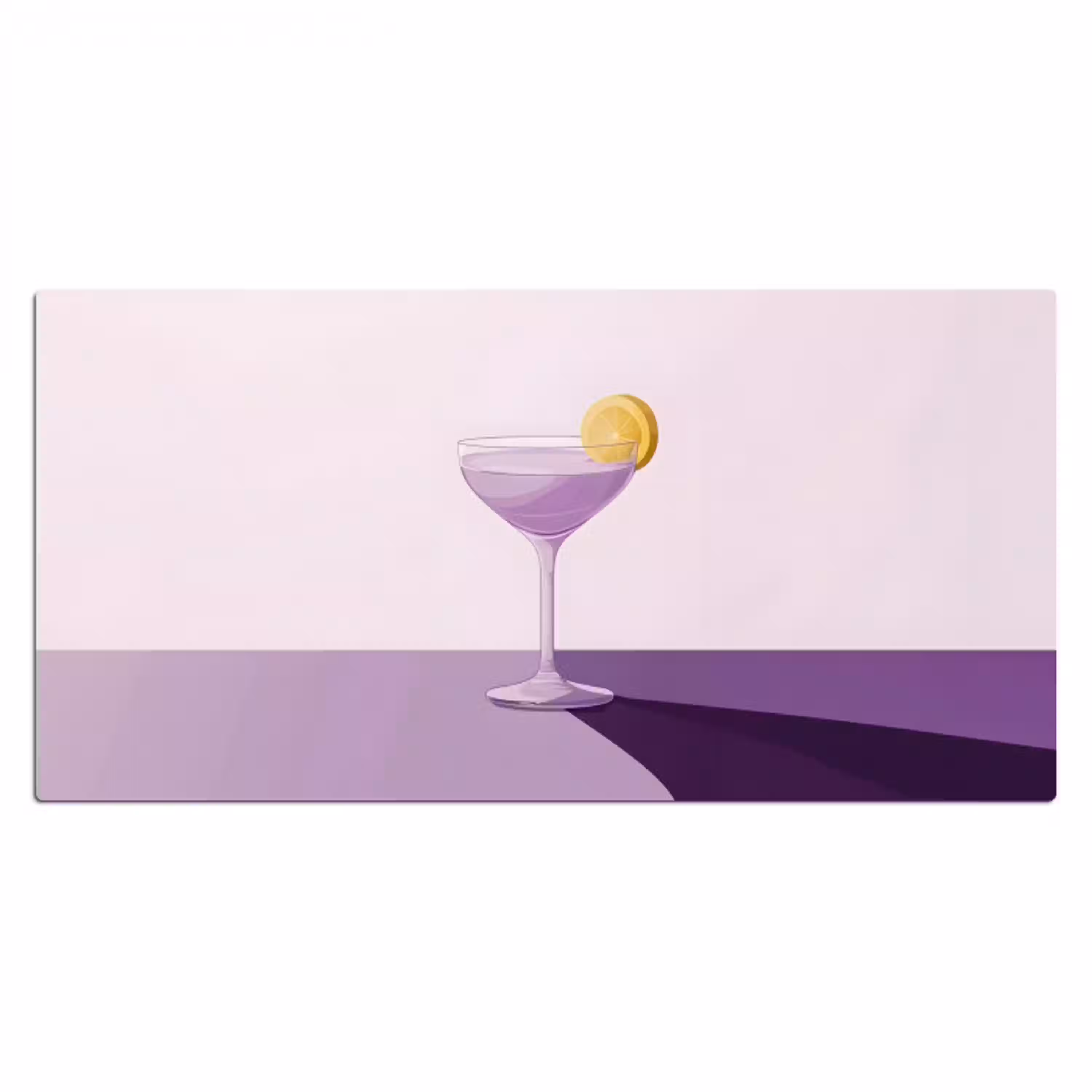 Cocktail - Paars - Minimalistisch - Citroen Muismat XXL klein -3d_leeg