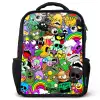 Chaotisch kleurrijk monster patroon Rugzak - Zwart middel -3d
