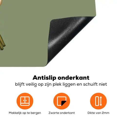 Lint - Boeket - Groen - Quote Inductie beschermer vinyl 3mm klein -zzzzzzz-td-onderkant