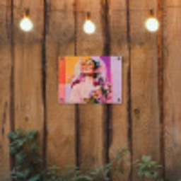 Portret - Vrouw - Abstract - Bloemen tuinposter los doek klein -sfeer1