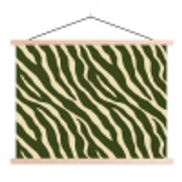 Zebra - Patroon - Groen textielposter latten blank klein 122 -3d