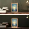 Meeuwen - Zee - Wolken -Blauw Light Box met kabel (Tafellamp) klein -sfeer3