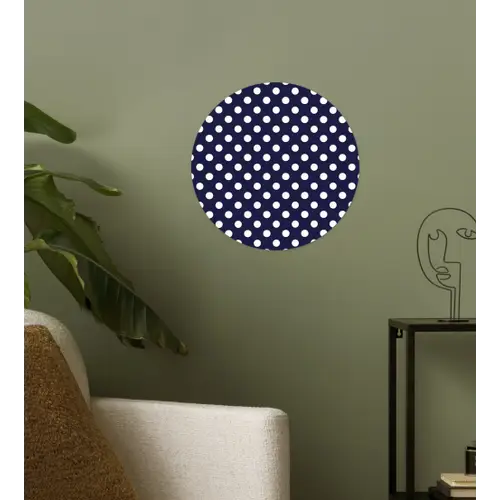 Oceaan - Stippen - Blauw - Wit Wandcirkel behangsticker klein 186 -sfeer2
