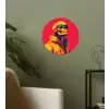 Zonnebril - Schedel - Jas - Rood Wandcirkel behangsticker klein -sfeer2