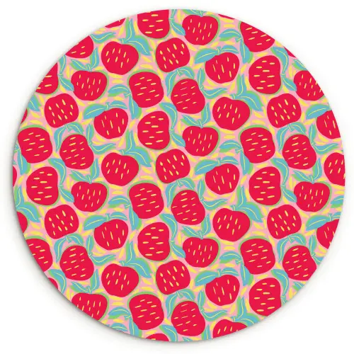 Appels - Rood - Stippen Wandcirkel kunststof plaat 5mm dik klein 188 -3d